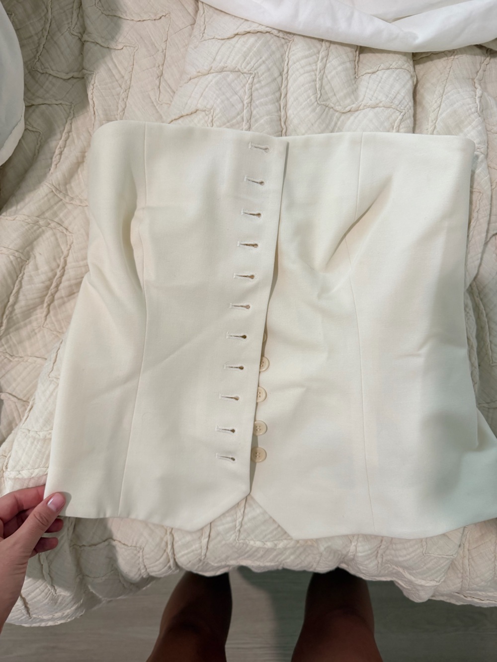 beaufille Cream Strapless Neptune Blouse